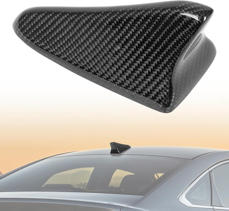 AMSPRAC Real Carbon Fiber Shark Fin Antenna Cover,Car Roof Antenna Caps fit for Kia Optima 2014-2020,Sonata 2015-2019,Genesis Sedan G80 2015-2017,Genesis Coupe 2013-2015,Elantra Sedan 2011-2016 - Image 1